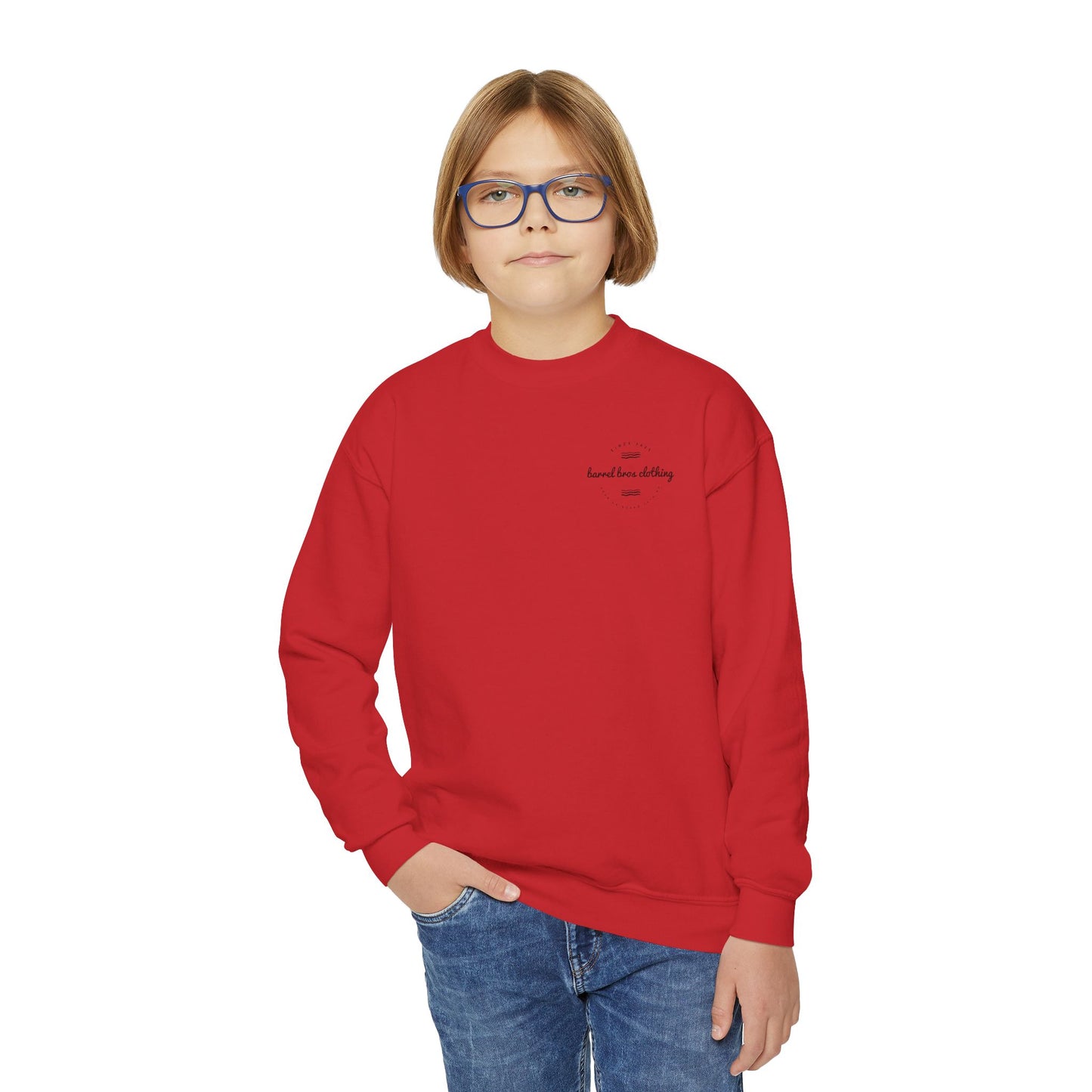 Youth Crewneck Sweatshirt - Barrel Bros Clothing, Casual Comfort for Kids