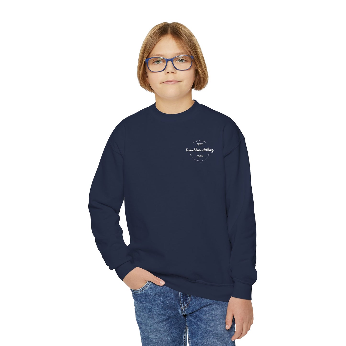 Youth Crewneck Sweatshirt - Barrel Bros Clothing, Casual Comfort for Kids