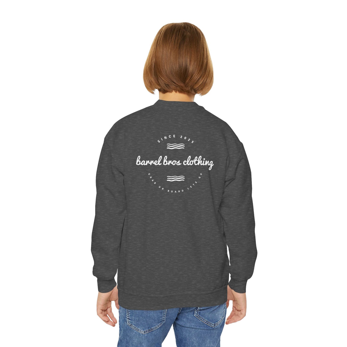Youth Crewneck Sweatshirt - Barrel Bros Clothing, Casual Comfort for Kids