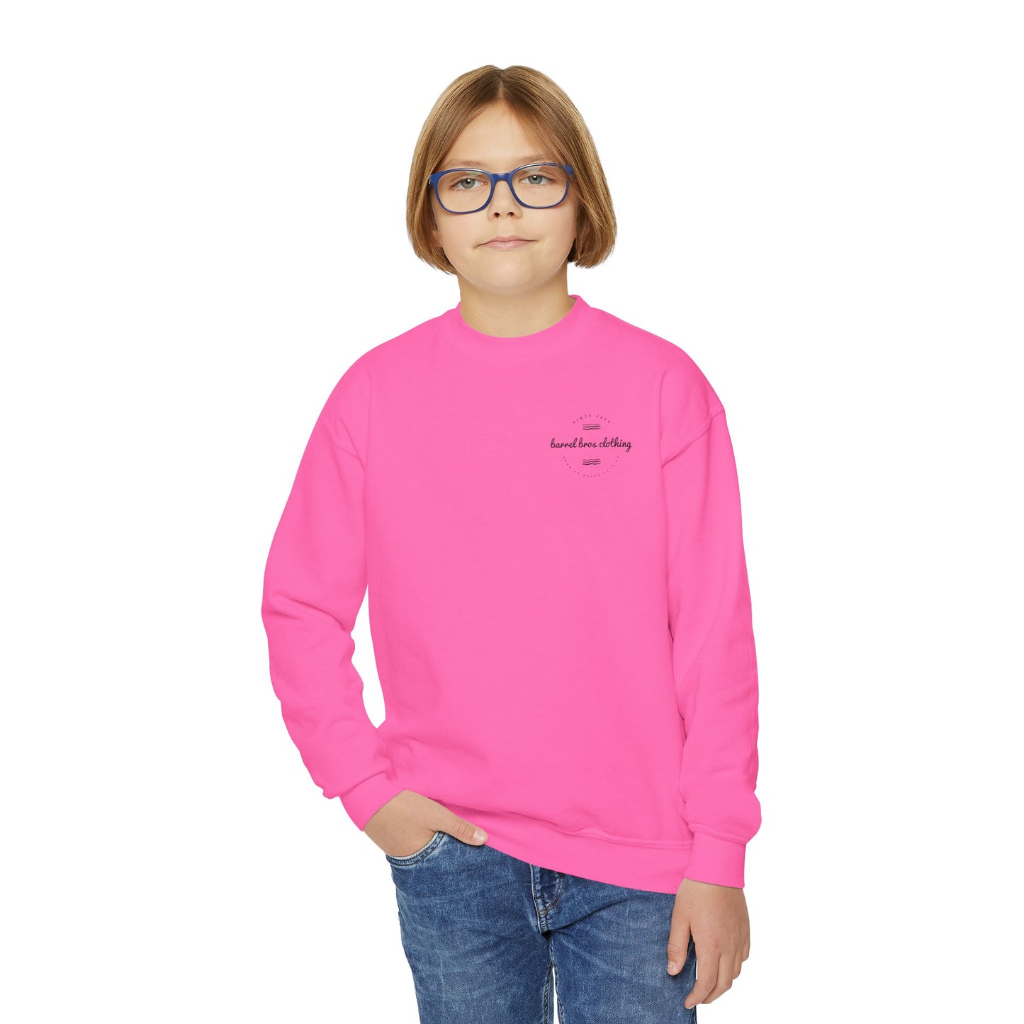 Youth Crewneck Sweatshirt - Barrel Bros Clothing, Casual Comfort for Kids