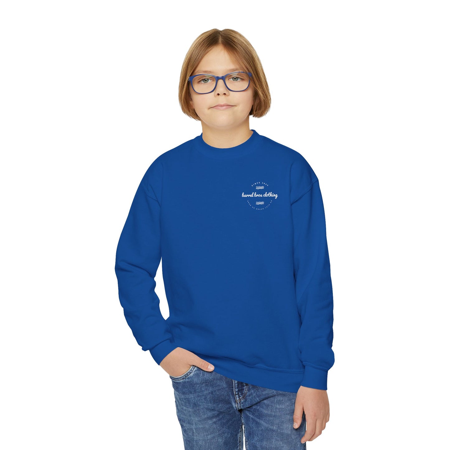 Youth Crewneck Sweatshirt - Barrel Bros Clothing, Casual Comfort for Kids
