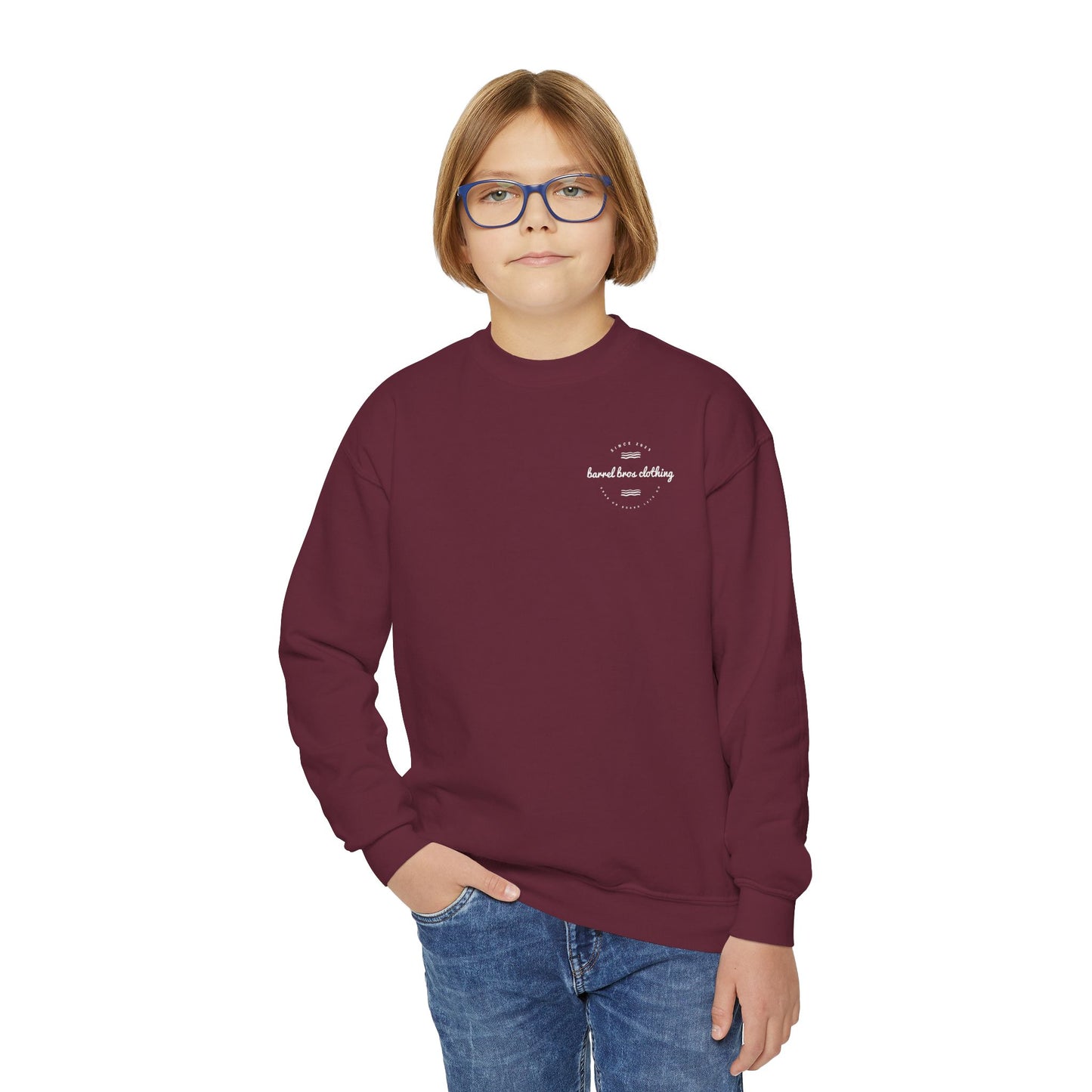 Youth Crewneck Sweatshirt - Barrel Bros Clothing, Casual Comfort for Kids