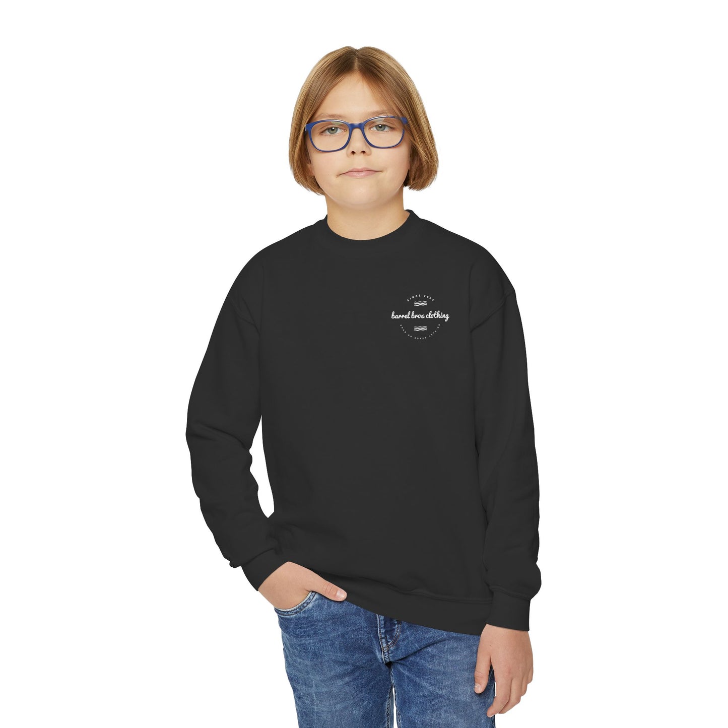 Youth Crewneck Sweatshirt - Barrel Bros Clothing, Casual Comfort for Kids