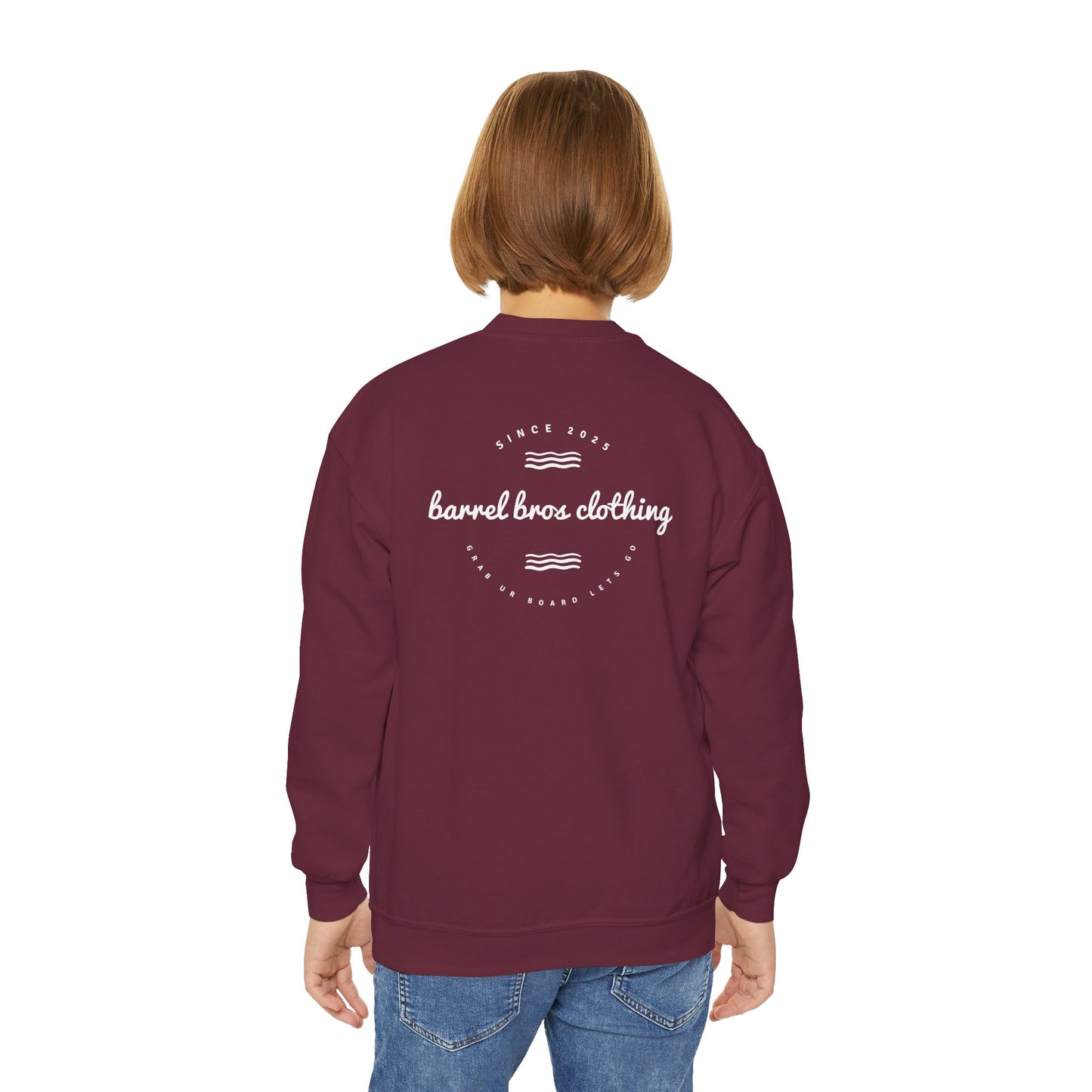 Youth Crewneck Sweatshirt - Barrel Bros Clothing, Casual Comfort for Kids