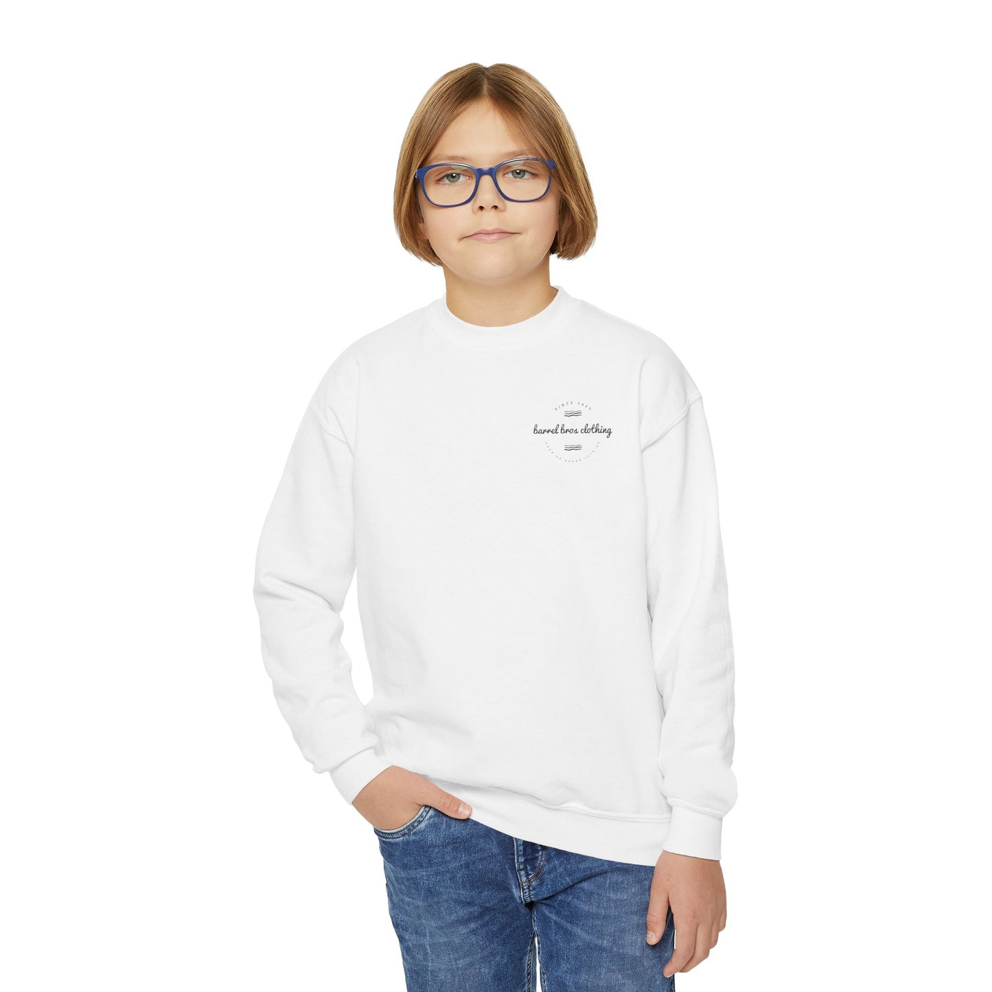 Youth Crewneck Sweatshirt - Barrel Bros Clothing, Casual Comfort for Kids